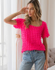 Sew In Love Bubble Textured Round Neck Short Sleeve T-Shirt