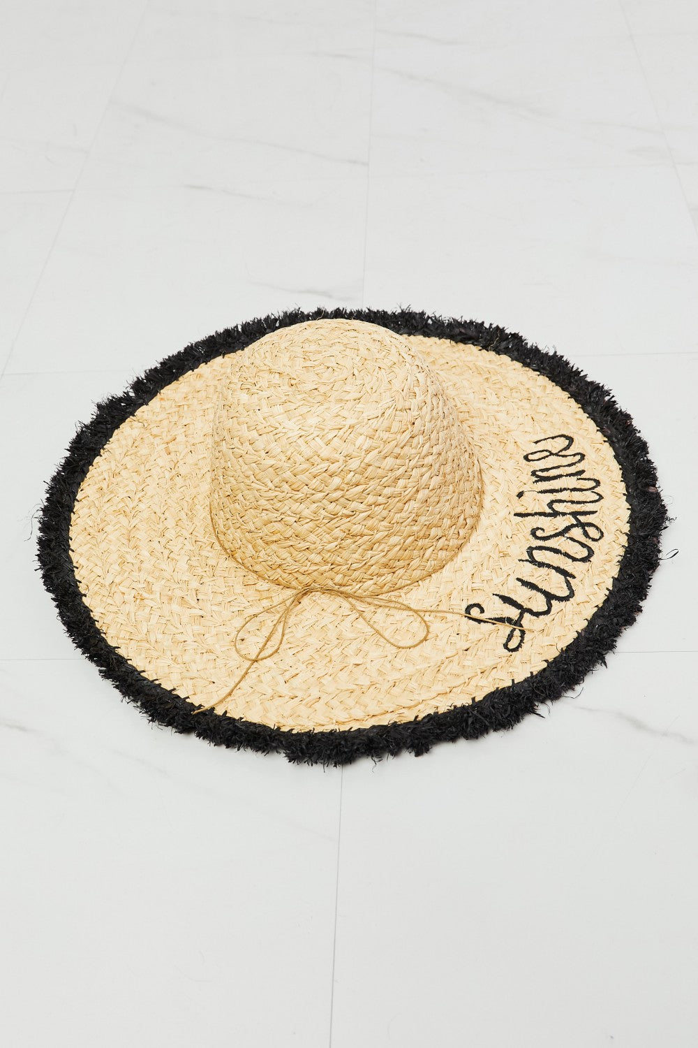 Fame Sunshine Straw Fringe Hat - Online Only