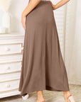 Double Take Full Size Soft Rayon Drawstring Waist Maxi Skirt Rayon