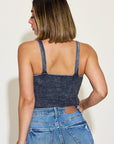 Zenana Ribbed Washed Square Neck Tank