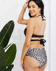 Marina West Swim Summer Splash Halter Bikini Set in Black - Online Only