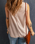 Waffle Knit Round Neck Tank - Online Only