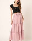 Mittoshop Drawstring High Waist Frill Skirt