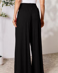 Double Take Full Size Smocked Wide Waistband Wide Leg Pants