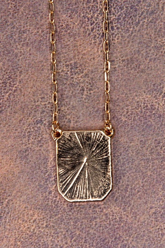 Initial Tag Pendant Necklace Gold/White