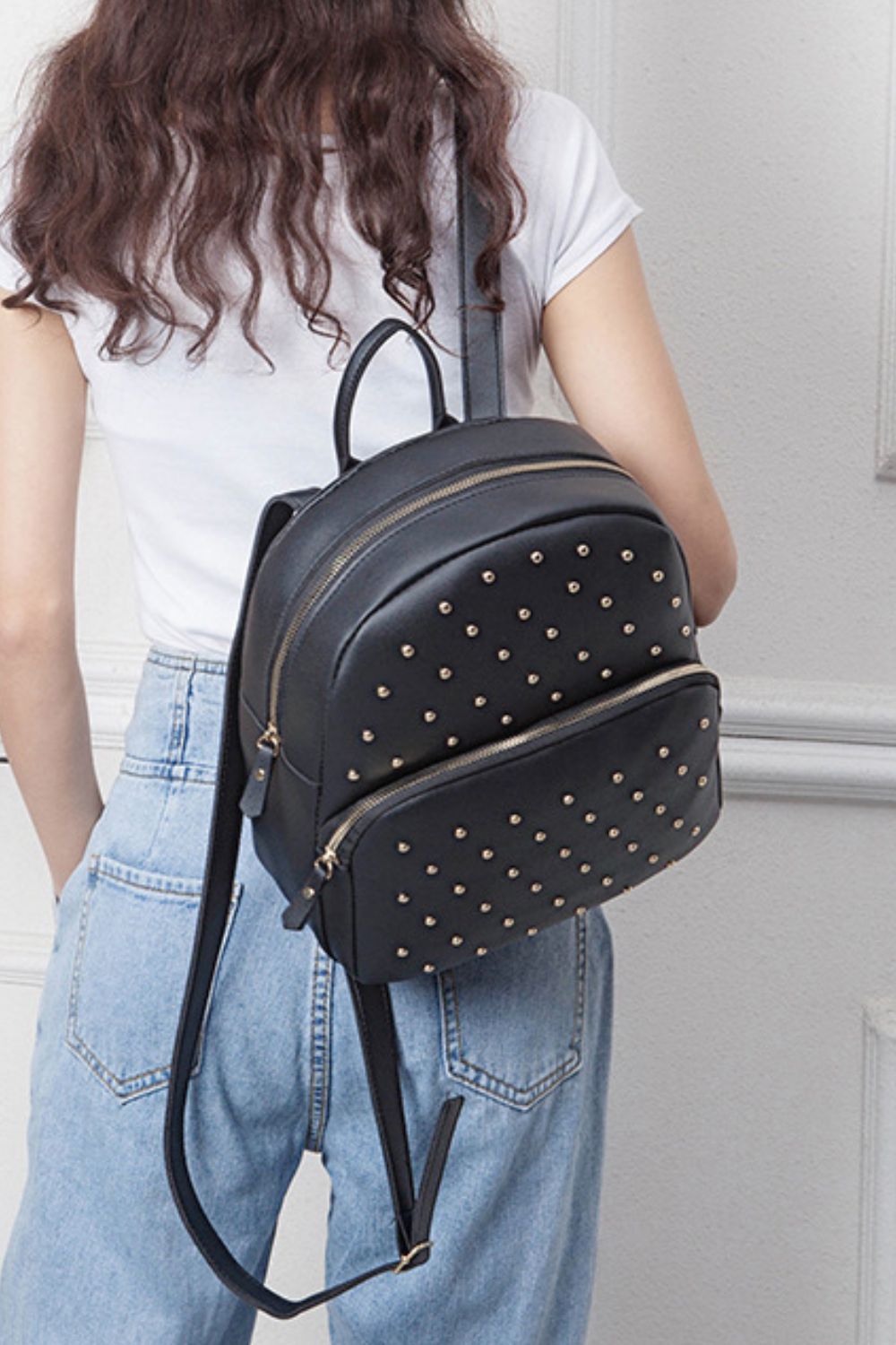 Studded PU Leather Backpack - Online Only