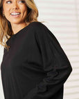 Double Take Seam Detail Round Neck Long Sleeve Top