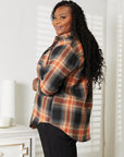 Double Take Plaid Dropped Shoulder Shirt