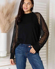 Double Take Round Neck Raglan Sleeve Blouse