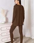 Basic Bae Full Size V-Neck Soft Rayon Long Sleeve Top and Pants Lounge Set