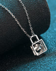 Moissanite Lock Pendant Necklace - Online Only