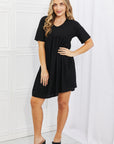 BOMBOM Another Day Swiss Dot Casual Dress in Black - Online Only