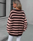 Striped Dropped Shoulder Sweater