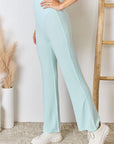 RISEN Full Size High Waist Ultra Soft Knit Flare Pants