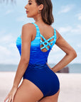 Tie-Dye Crisscross Back One-Piece Swimsuit - Online Only