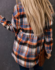 Plaid Button-Front Peplum Shirt - Online Only
