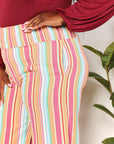 Double Take Striped Smocked Waist Pants with Pockets