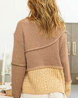 BiBi Texture Detail Contrast Drop Shoulder Sweater