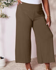 Double Take Full Size Smocked Wide Waistband Wide Leg Pants