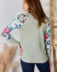 Hailey & Co Full Size Printed Round Neck Blouse