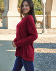 Basic Bae Full Size Ribbed Round Neck Long Sleeve Knit Top