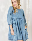 HEYSON Full Size Oversized Denim Babydoll Dress