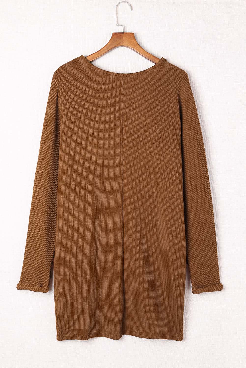 Pleated Detail Open Front Longline Cardigan - Online Only