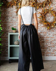 First Love Drawstring Back Spaghetti Strap Wide Leg Overall