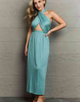 Ninexis Know Your Worth Criss Cross Halter Neck Maxi Dress