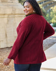 Basic Bae Full Size Ribbed Round Neck Long Sleeve Knit Top