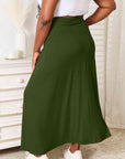 Double Take Full Size Soft Rayon Drawstring Waist Maxi Skirt Rayon