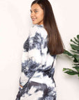 Double Take Tie-Dye Round Neck Top and Shorts Lounge Set