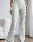 Basic Bae Full Size Ribbed High Waist Flare Pants