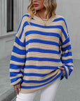 Striped Dropped Shoulder Sweater