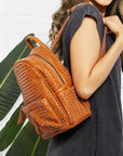 SHOMICO Certainly Chic Faux Leather Woven Backpack - Online Only