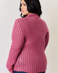 Basic Bae Full Size Ribbed Mock Neck Long Sleeve T-Shirt