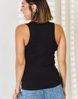 Zenana Ribbed Square Neck Racerback Tank