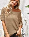 BiBi V-Neck Short Sleeve Knit Top