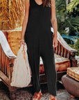 Double Take Full Size Sleeveless Straight Jumpsuit