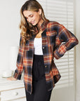 Double Take Plaid Dropped Shoulder Shirt