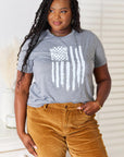 Simply Love US Flag Graphic Cuffed Sleeve T-Shirt