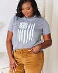 Simply Love US Flag Graphic Cuffed Sleeve T-Shirt