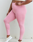 Zenana Fit For You High Waist Active Leggings in Light Rose - Online Only
