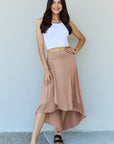 Ninexis First Choice High Waisted Flare Maxi Skirt in Camel - Online Only