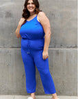 ODDI Textured Woven Jumpsuit in Royal Blue - Online Only