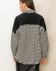 HYFVE Houndstooth Contrast Raw Hem Jacket