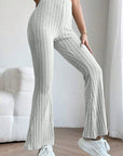 Basic Bae Full Size Ribbed High Waist Flare Pants