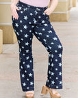 Judy Blue Janelle High Waist Star Print Flare Jeans - Online Only