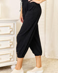 Double Take Decorative Button Cropped Pants