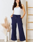 RISEN Drawstring Relaxed Cargo Wide Leg Pants